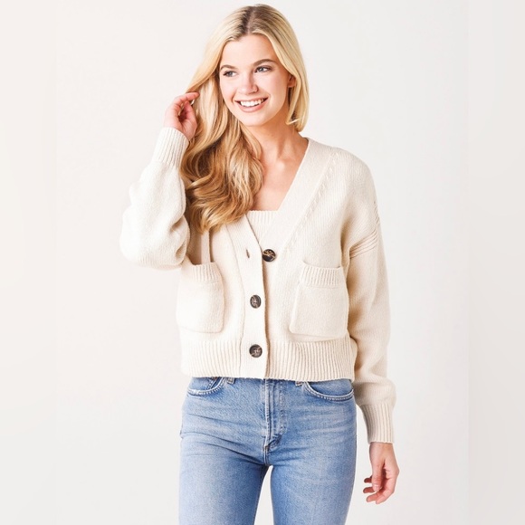 A.L.C. Sweaters - A.L.C Womens cream colored “Vincent” knit cardigan